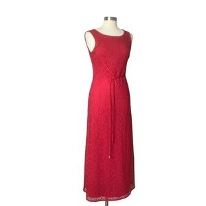 Vintage Y2K Babydoll Red Laced Maxi Dress Lined S